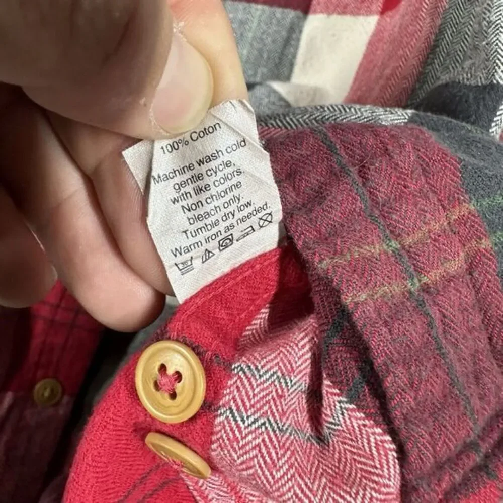 J Crew Shirt‎ Mens Medium Fit Red Buffalo Plaid Flannel Long Sleeve Pockets